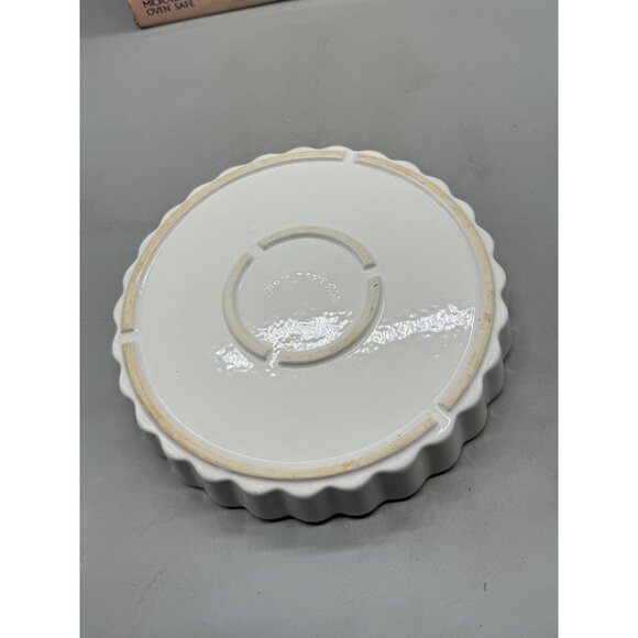 Cordon Bleu 10" Ceramic Quiche Dish White Round Bakeware ripple serveware READ - Picture 6 of 9